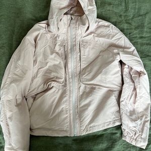 Lululemon light pink hooded rain jacket